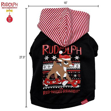 Rudolph Black Pet Hoodie