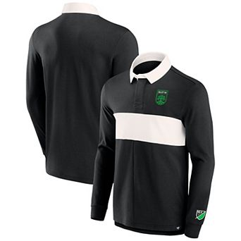 Men's Fanatics Branded Black Austin FC Penalty Kick Long Sleeve Polo