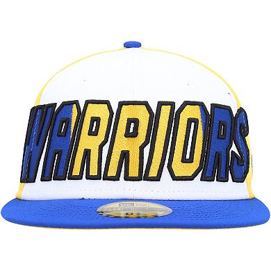 Men's New Era  White/Royal Golden State Warriors Back Half 9FIFTY Fitted Hat