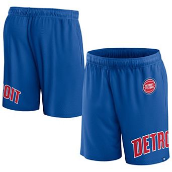 Men's Fanatics Branded Blue Detroit Pistons Free Throw Mesh Shorts
