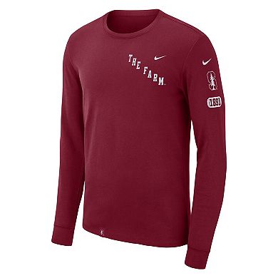 Men's Nike Cardinal Stanford Cardinal Repeat Logo 2-Hit Long Sleeve T-Shirt