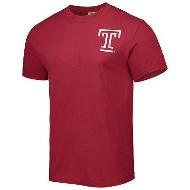 Men's Red Temple Owls Landscape Shield T-Shirt
