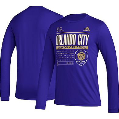 Men's adidas Purple Orlando City SC Club DNA Long Sleeve T-Shirt