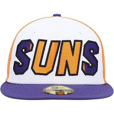 Men's New Era White/Purple Phoenix Suns Back Half 9FIFTY Fitted Hat