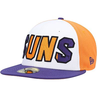 Men's New Era White/Purple Phoenix Suns Back Half 9FIFTY Fitted Hat