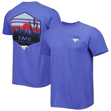 Men's Royal SMU Mustangs Landscape Shield T-Shirt