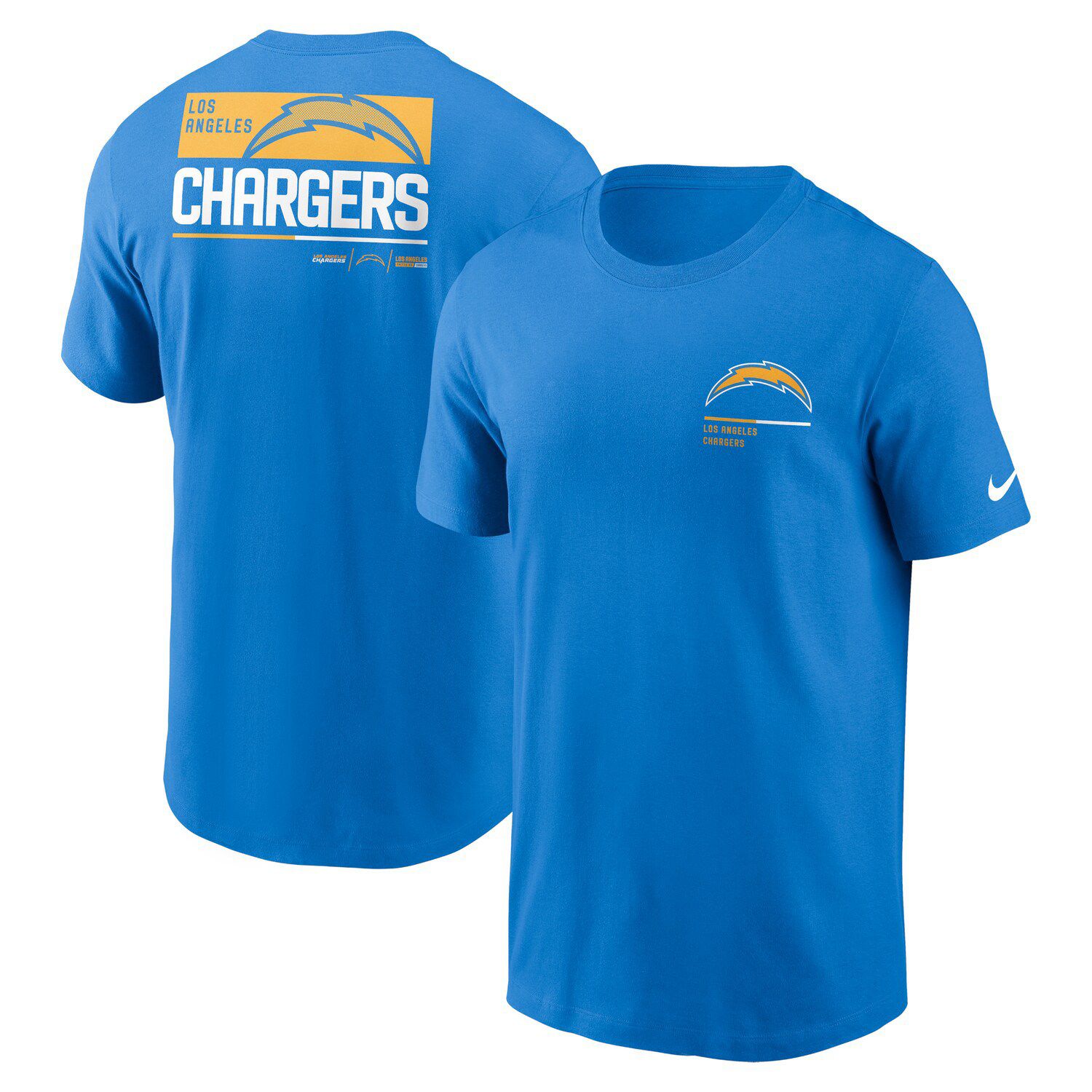 Men's Nike Gray Los Angeles Chargers Logo Essential T-Shirt Size: 3XL