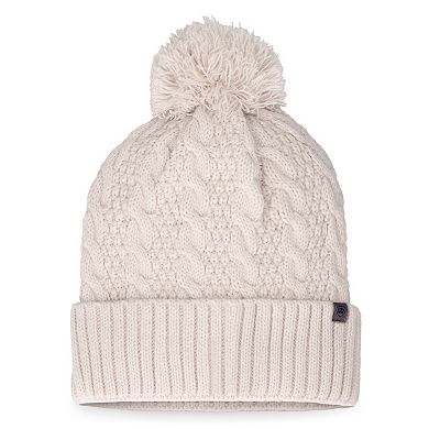 Women's Top of the World Cream NDSU Bison Pearl Cuffed Knit Hat with Pom
