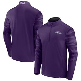 Men's Fanatics Purple Baltimore Ravens Ringer Quarter-Zip Jacket
