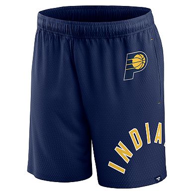 Men's Fanatics Branded Navy Indiana Pacers Free Throw Mesh Shorts