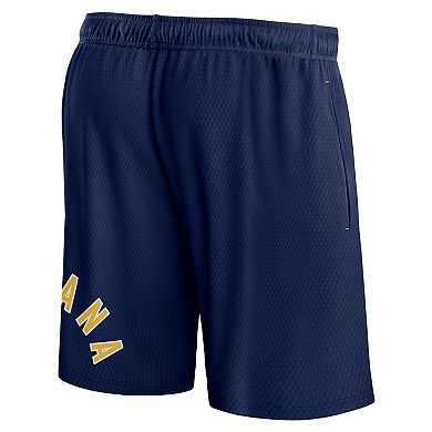 Men's Fanatics Branded Navy Indiana Pacers Free Throw Mesh Shorts