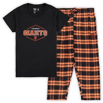 Women's Concepts Sport Black/Orange San Francisco Giants Plus Size Badge Sleep Set