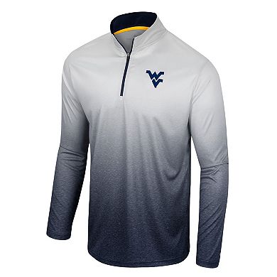 Men's Colosseum White/Navy West Virginia Mountaineers Laws of Physics Quarter-Zip Windshirt
