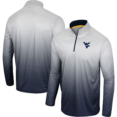 Men's Colosseum White/Navy West Virginia Mountaineers Laws of Physics Quarter-Zip Windshirt