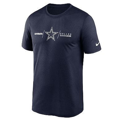 Men's Nike Navy Dallas Cowboys Horizontal Lockup Legend Performance T-Shirt