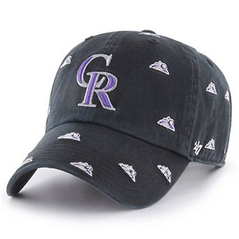 Women's '47 Black Colorado Rockies Confetti Clean Up Adjustable Hat