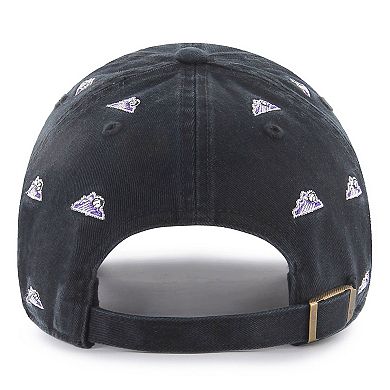 Women's '47 Black Colorado Rockies Confetti Clean Up Adjustable Hat