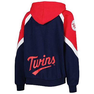 Women's Starter Navy/Red Minnesota Twins Hail Mary Full-Zip Hoodie