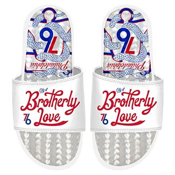 ISlide White Philadelphia 76ers 2022/23 City Edition Gel Slide Sandals