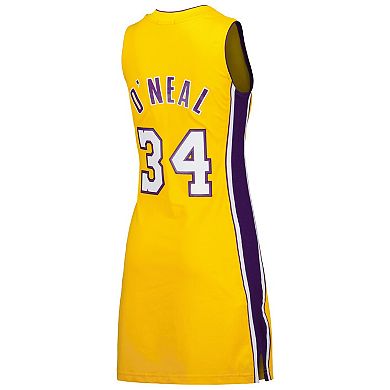 Women's Mitchell & Ness Shaquille O'Neal Gold Los Angeles Lakers 1999 ...