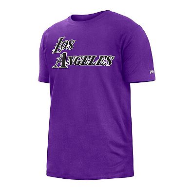 Men's New Era Purple Los Angeles Lakers 2022/23 City Edition Brushed Jersey T-Shirt