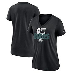 Women's Philadelphia Eagles New Era Kelly Green Throwback Raglan Lace-Up T- Shirt