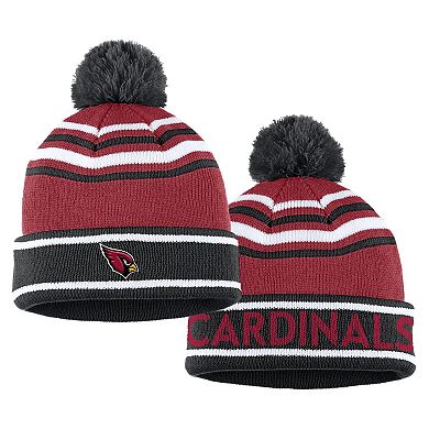 Women's WEAR by Erin Andrews Cardinal Arizona Cardinals Colorblock Cuffed Knit Hat with Pom and Scarf Set
