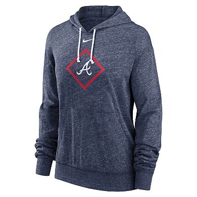 Women's Nike Navy Atlanta Braves Diamond Icon Gym Vintage Lightweight Hooded Top