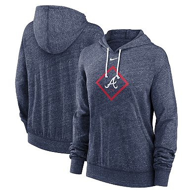 Women's Nike Navy Atlanta Braves Diamond Icon Gym Vintage Lightweight Hooded Top