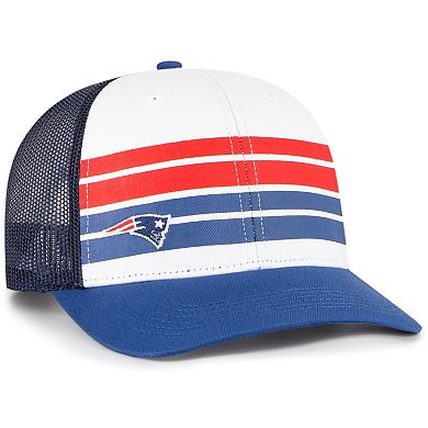 Youth '47 White/Blue New England Patriots Cove Trucker Snapback Hat