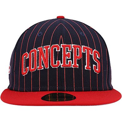 Men's New Era Navy Boston Red Sox Concepts Pinstripe 59FIFTY Fitted Hat