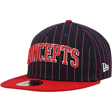Men's New Era Navy Boston Red Sox Concepts Pinstripe 59FIFTY Fitted Hat