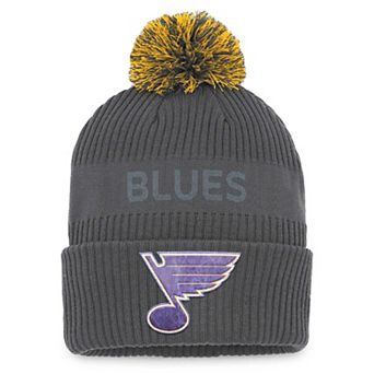 Men's Fanatics Branded Charcoal St. Louis Blues Authentic Pro Home Ice Cuffed Knit Hat with Pom
