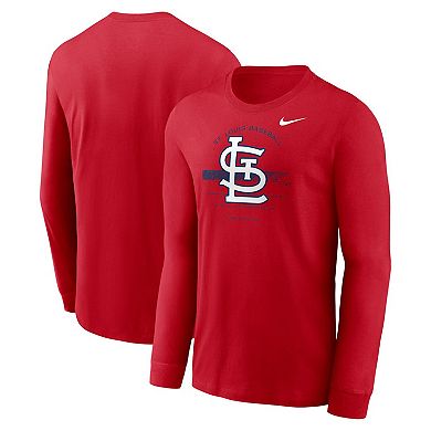 Men's Nike Red St. Louis Cardinals Over Arch Performance Long Sleeve T-Shirt