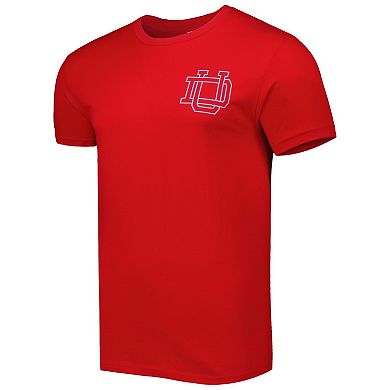Men's Red Dayton Flyers Mascot Scenery Premium T-Shirt