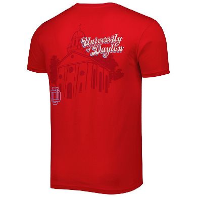 Men's Red Dayton Flyers Mascot Scenery Premium T-Shirt