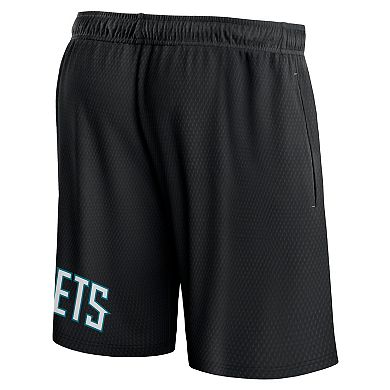 Men's Fanatics Branded Black Charlotte Hornets Free Throw Mesh Shorts