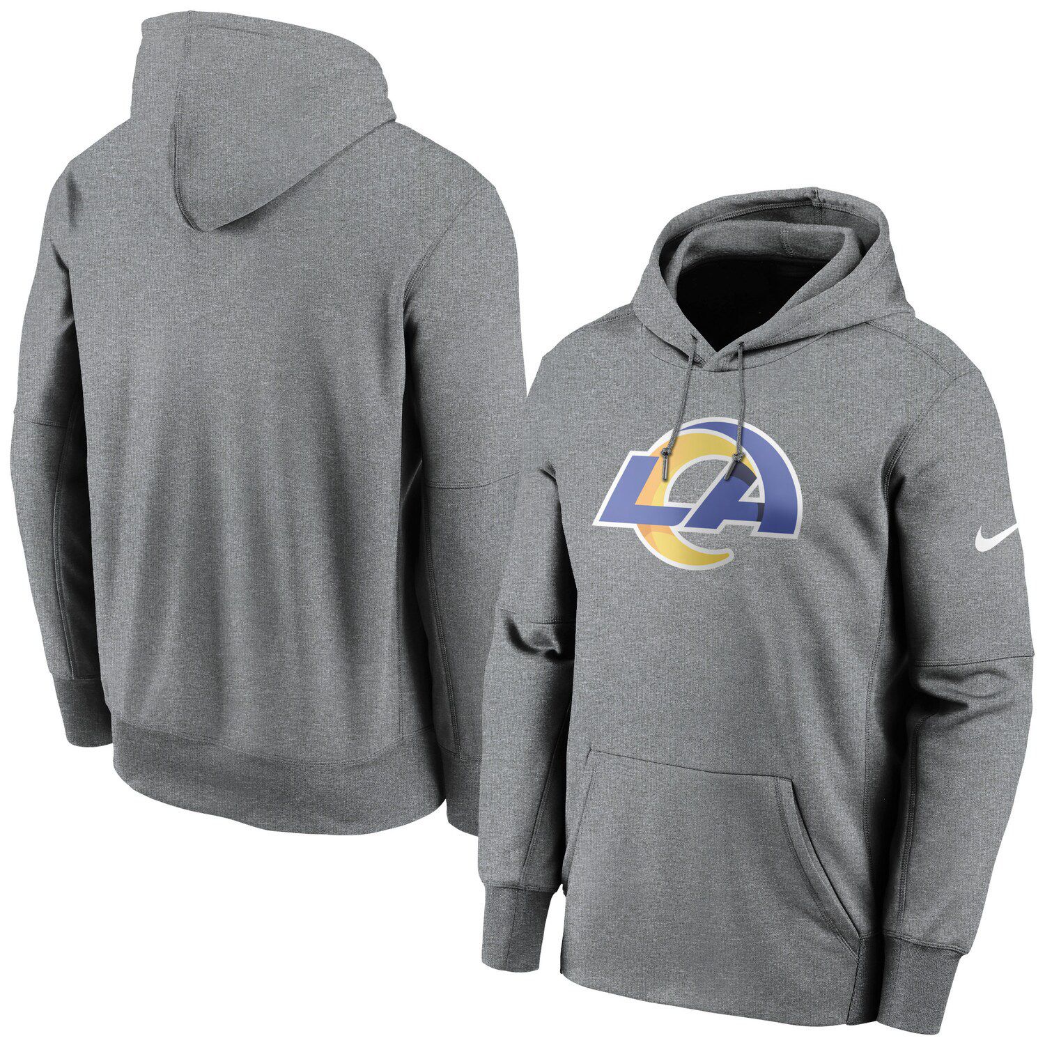 Men's Nike Heathered Charcoal Chicago Bears Wordmark Therma Performance Pullover Hoodie Size: Large