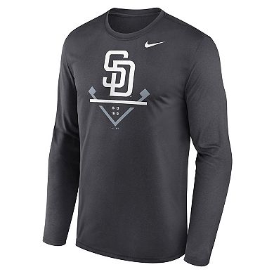 Men's Nike Anthracite San Diego Padres Icon Legend Performance Long Sleeve T-Shirt