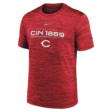 Men's Nike Red Cincinnati Reds Wordmark Velocity Performance T-Shirt