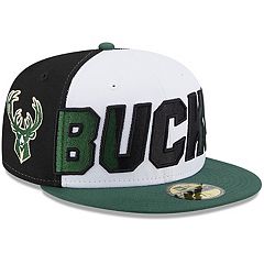 Men's Mitchell & Ness Purple/Hunter Green Milwaukee Bucks Hardwood Classics 40th Anniversary Team Side Fitted Hat