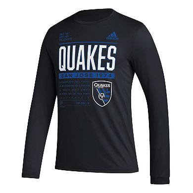 Men's adidas Black San Jose Earthquakes Club DNA Long Sleeve T-Shirt