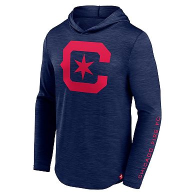 Men's Fanatics Branded Navy Chicago Fire First Period Space-Dye Pullover Hoodie