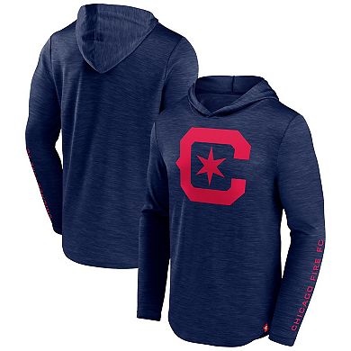 Men's Fanatics Branded Navy Chicago Fire First Period Space-Dye Pullover Hoodie