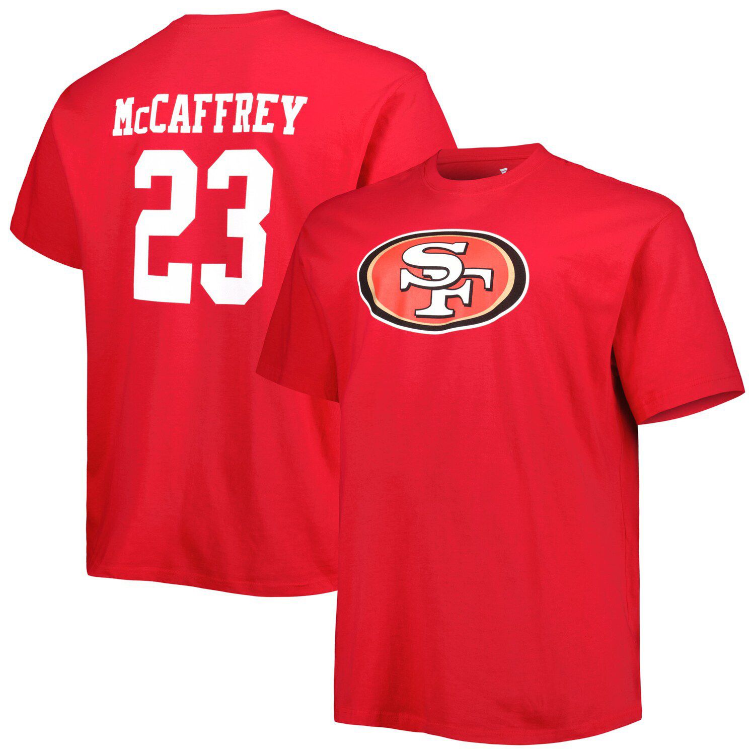 Men's Nike Christian McCaffrey Scarlet San Francisco 49ers Player Name & Number T-Shirt Size: Medium