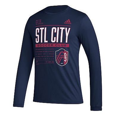 Men's adidas Navy St. Louis City SC Club DNA Long Sleeve T-Shirt