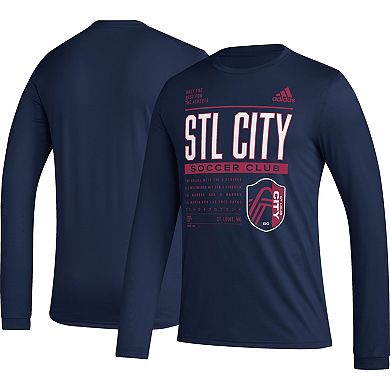 Men's adidas Navy St. Louis City SC Club DNA Long Sleeve T-Shirt