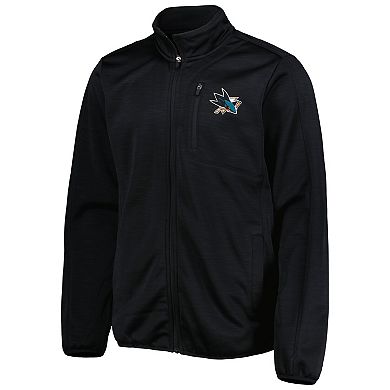 Men's G-III Sports by Carl Banks Black San Jose Sharks Closer Transitional Full-Zip Jacket