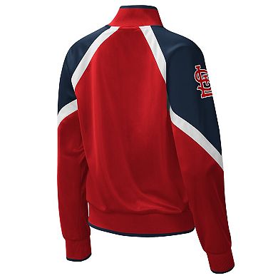 Women's Starter Red St. Louis Cardinals Touchdown Raglan Full-Zip Track Jacket