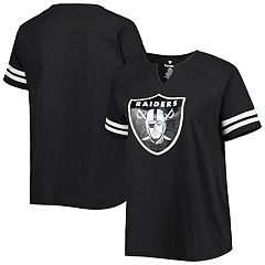 Las Vegas Raiders Fanatics Branded Women's Blitz & Glam Lace-Up V-Neck  Jersey T-Shirt - Black/Silver